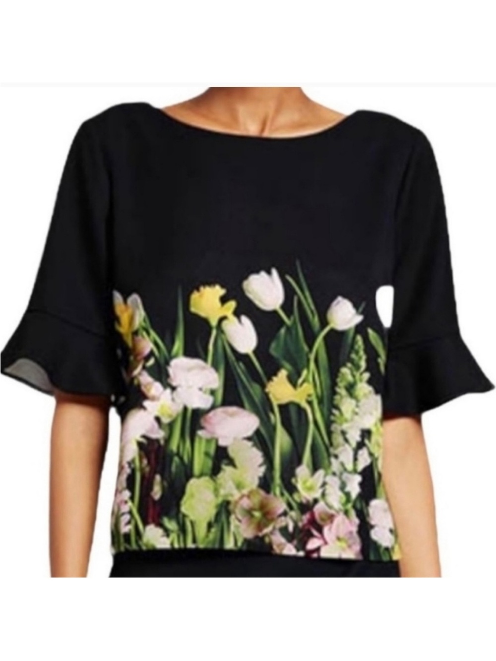 Victoria Beckham x Target | Floral Top w/ Ruffle Sleeve Size S